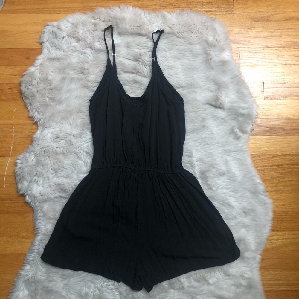 John Galt Black Basic Soft Scoop Neck Romper - image 5
